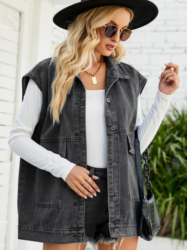 Neues Denim-Weste Sommermode-Trend Denim Ärmellose Weste