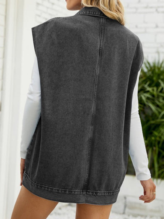 Neues Denim-Weste Sommermode-Trend Denim Ärmellose Weste