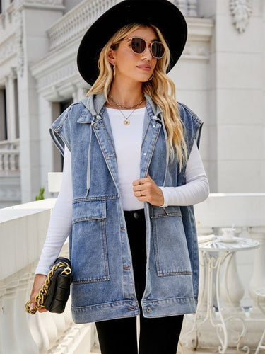 Neues Denim-Weste Sommermode-Trend Denim Ärmellose Weste