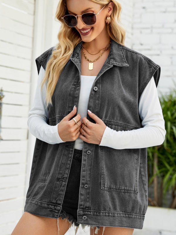 Neues Denim-Weste Sommermode-Trend Denim Ärmellose Weste