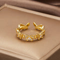 Glänzende Schmetterling Zirkon Verstellbare Ringe | Shop Nory
