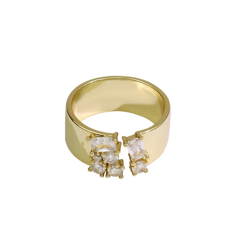 Neue geometrische Zirkon Funkel verstellbare Ring | Shop Nory
