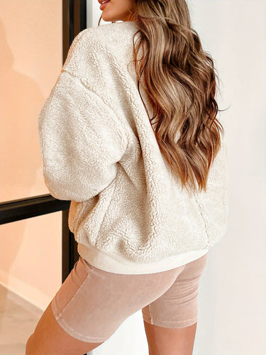 Shopnory | Fleece Bomberjacke In Einfarbig