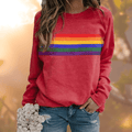 Regenbogenstreifen Sweatshirt