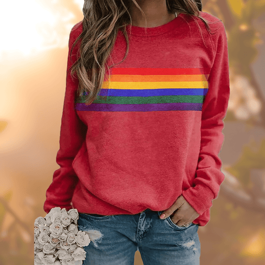 Regenbogenstreifen Sweatshirt