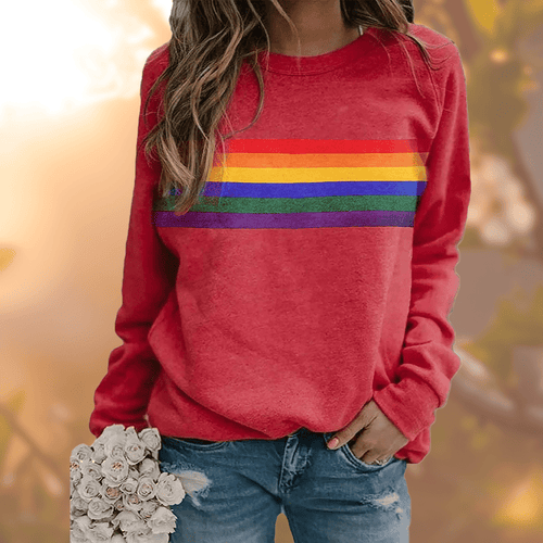 Regenbogenstreifen Sweatshirt