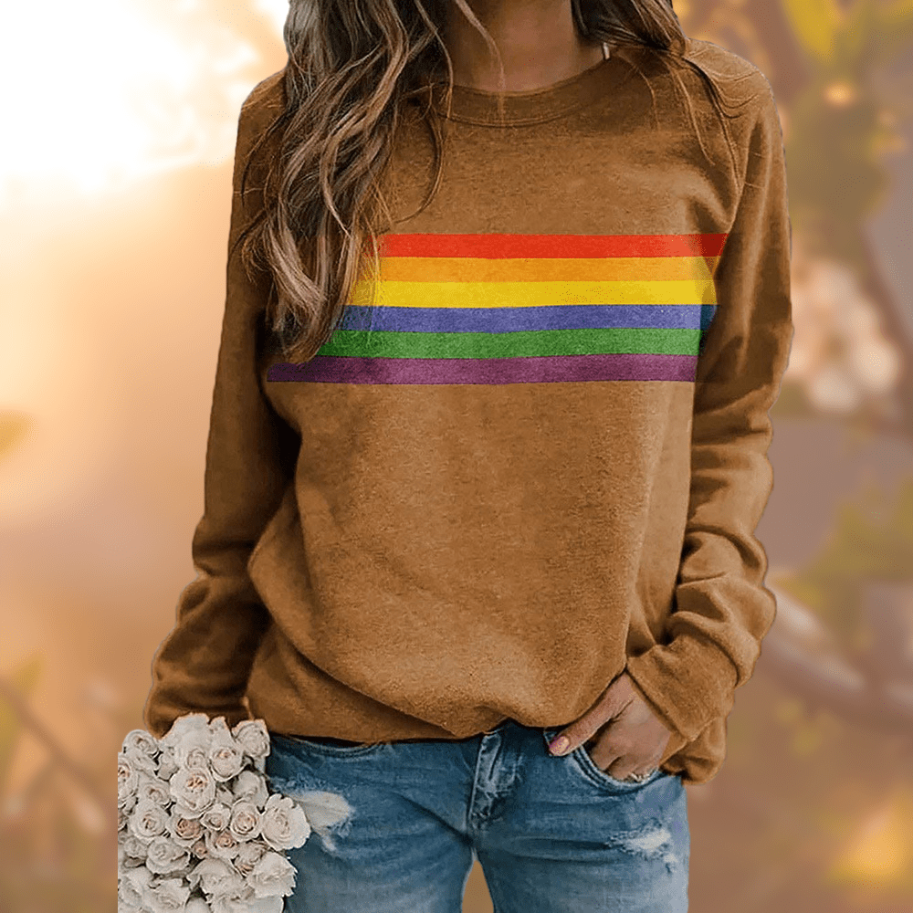 Regenbogenstreifen Sweatshirt