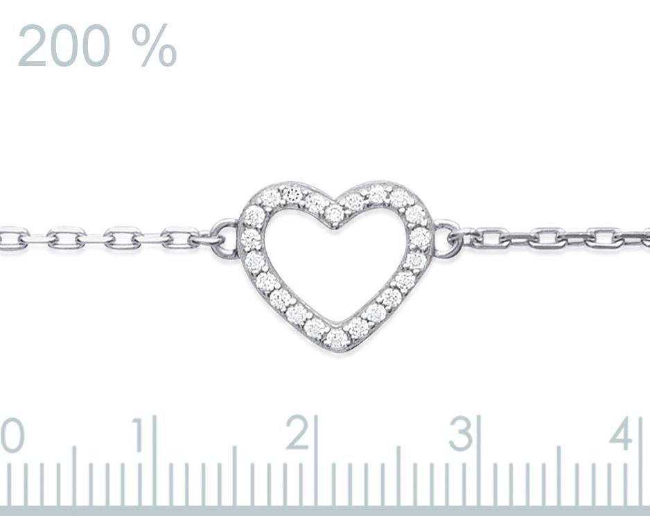 Zartes Silberarmband mit Herz & Zirkonia – zeitlose Eleganz | Shop Nory