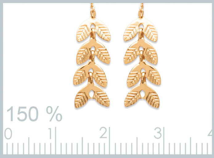 Vergoldete Ohrringe in Blattform – Boho Ethno Ohrhänger mit Kettchen | Shop Nory