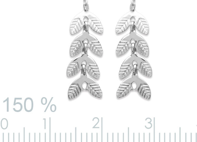 Hängende Ohrkettchen in Blattform aus Silber - Ohrringe für Damen | Shop Nory