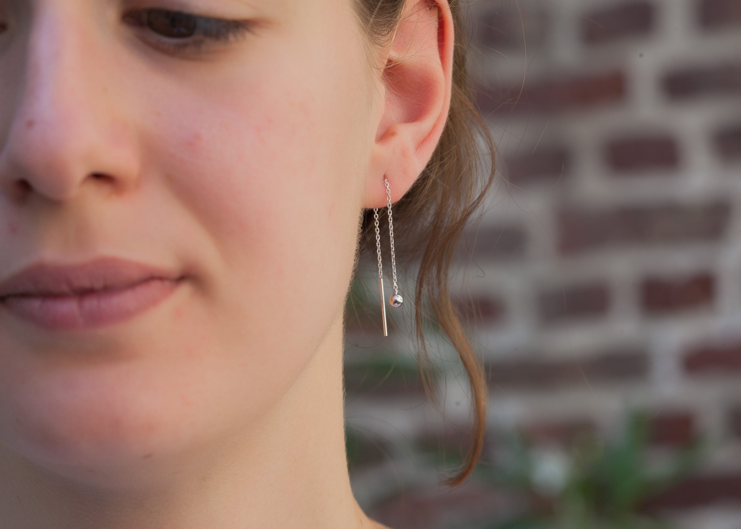 Ohrkettchen mit Perlen aus Silber | Shop Nory