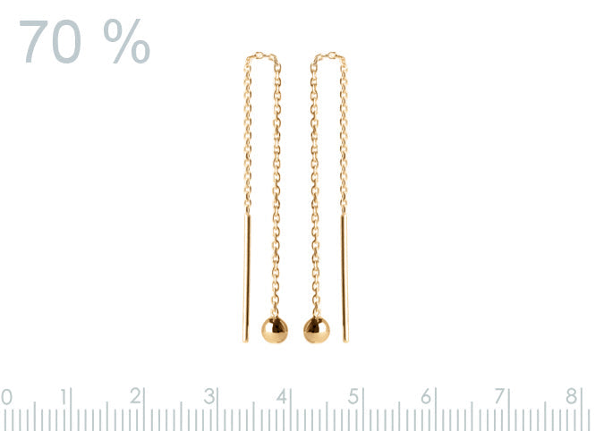 Durchzieher Ohrringe mit Kugel 16K Vergoldet | Shop Nory