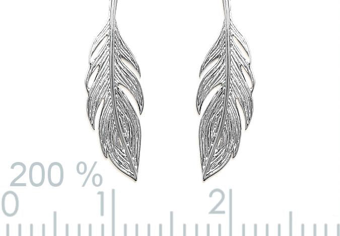 Ohrkettchen Feder aus 925er Silber - Durchziehohrhänger | Shop Nory