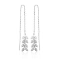 Hängende Ohrkettchen in Blattform aus Silber - Ohrringe für Damen | Shop Nory