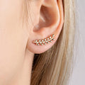 Ohrklemme / Ear Climber Blätter-Design 16K vergoldet | Shop Nory