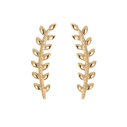 Ohrklemme / Ear Climber Blätter-Design 16K vergoldet | Shop Nory
