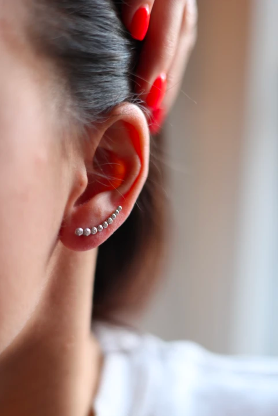 Ohrklemme mit Zirkonia aus Silber - Ear Climber - Ohrschieber Steine | Shop Nory