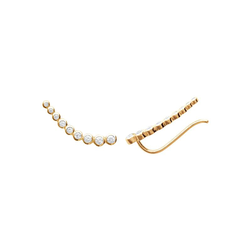 Ohrklemme mit Zirkonia Vergoldet - Ear Climber | Shop Nory