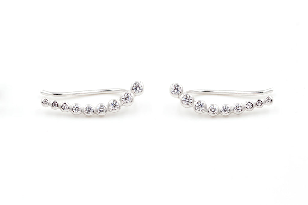 Ohrklemme mit Zirkonia aus Silber - Ear Climber - Ohrschieber Steine | Shop Nory