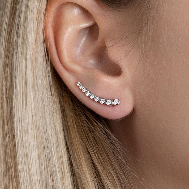 Ohrklemme mit Zirkonia aus Silber - Ear Climber - Ohrschieber Steine | Shop Nory