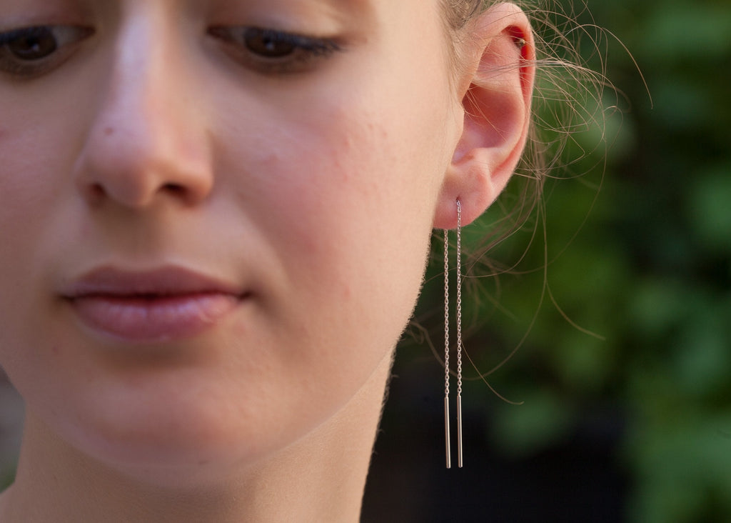 Ohrringe Durchzieher aus Silber, Durchziehohrhänger Silber | Shop Nory