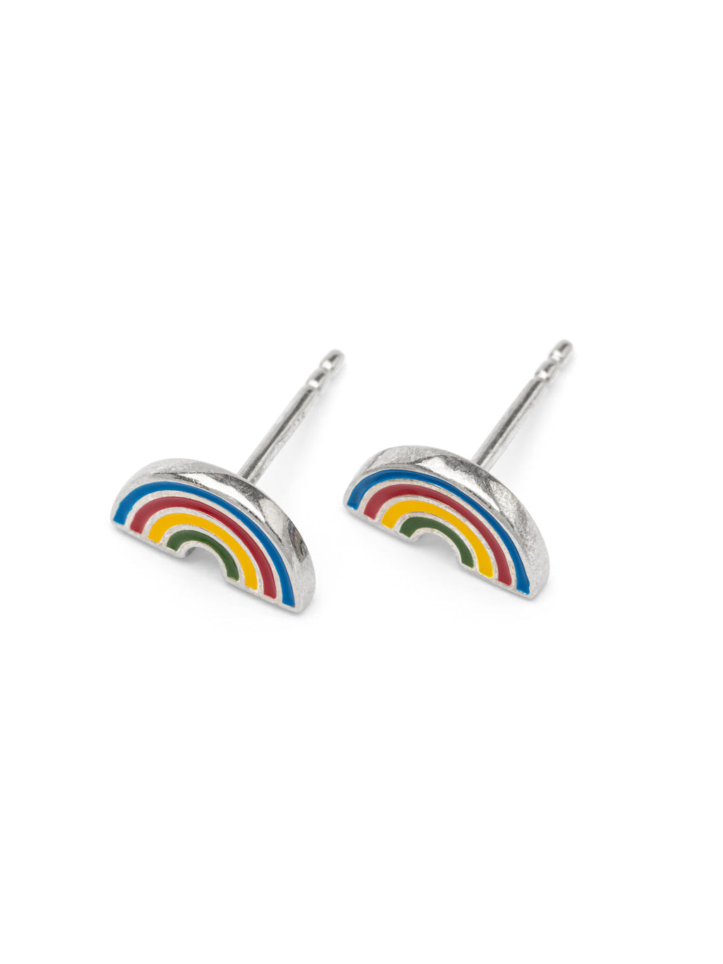 Ohrstecker mit Regenbogen aus Silber - Ohrringe für Kinder | Shop Nory