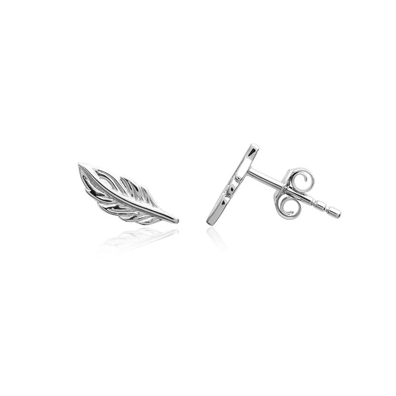 Ohrstecker Feder Boho Hippie Leichtigkeit Silber - Ohrringe für Damen | Shop Nory