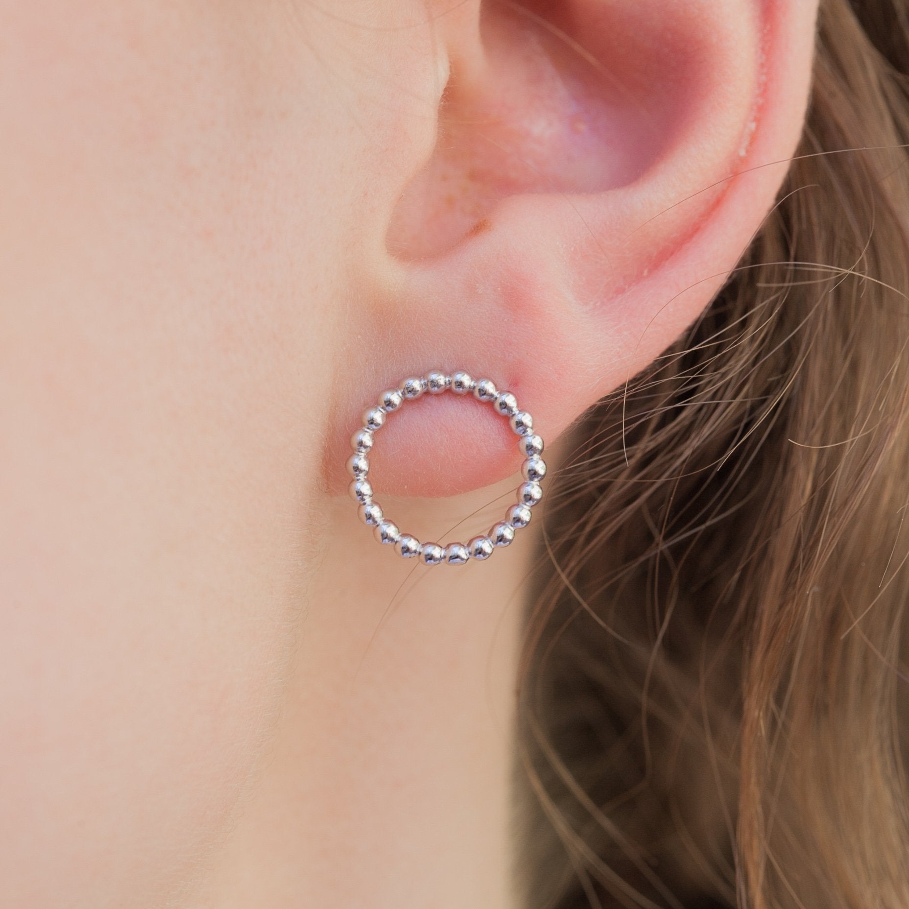 Ohrringe Ohrstecker Kreis Kugeln aus Silber für Damen | Shop Nory
