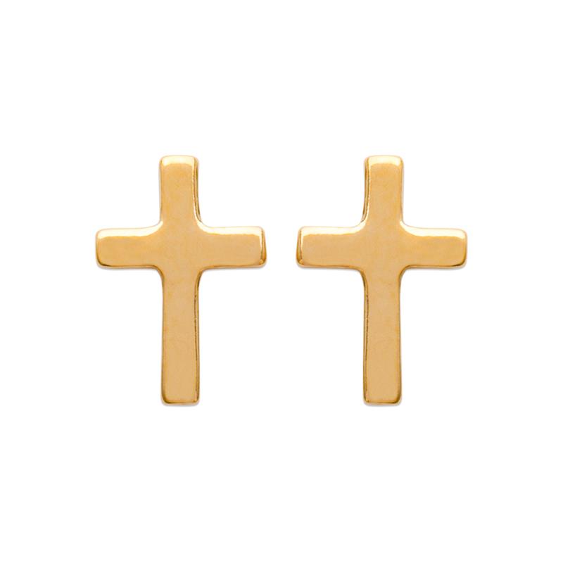 Kreuz Ohrstecker Vergoldet - Ohrringe für Damen | Shop Nory