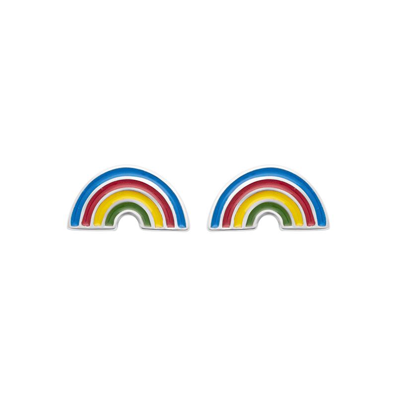 Ohrstecker mit Regenbogen aus Silber - Ohrringe für Kinder | Shop Nory