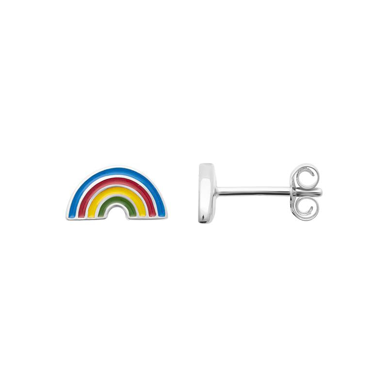 Ohrstecker mit Regenbogen aus Silber - Ohrringe für Kinder | Shop Nory