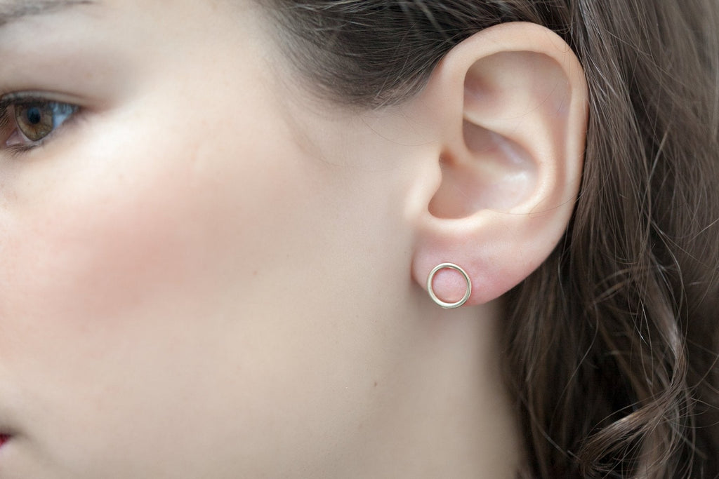 Ohrstecker Kreis Vergoldet - Ohrringe Rund für Damen | Shop Nory