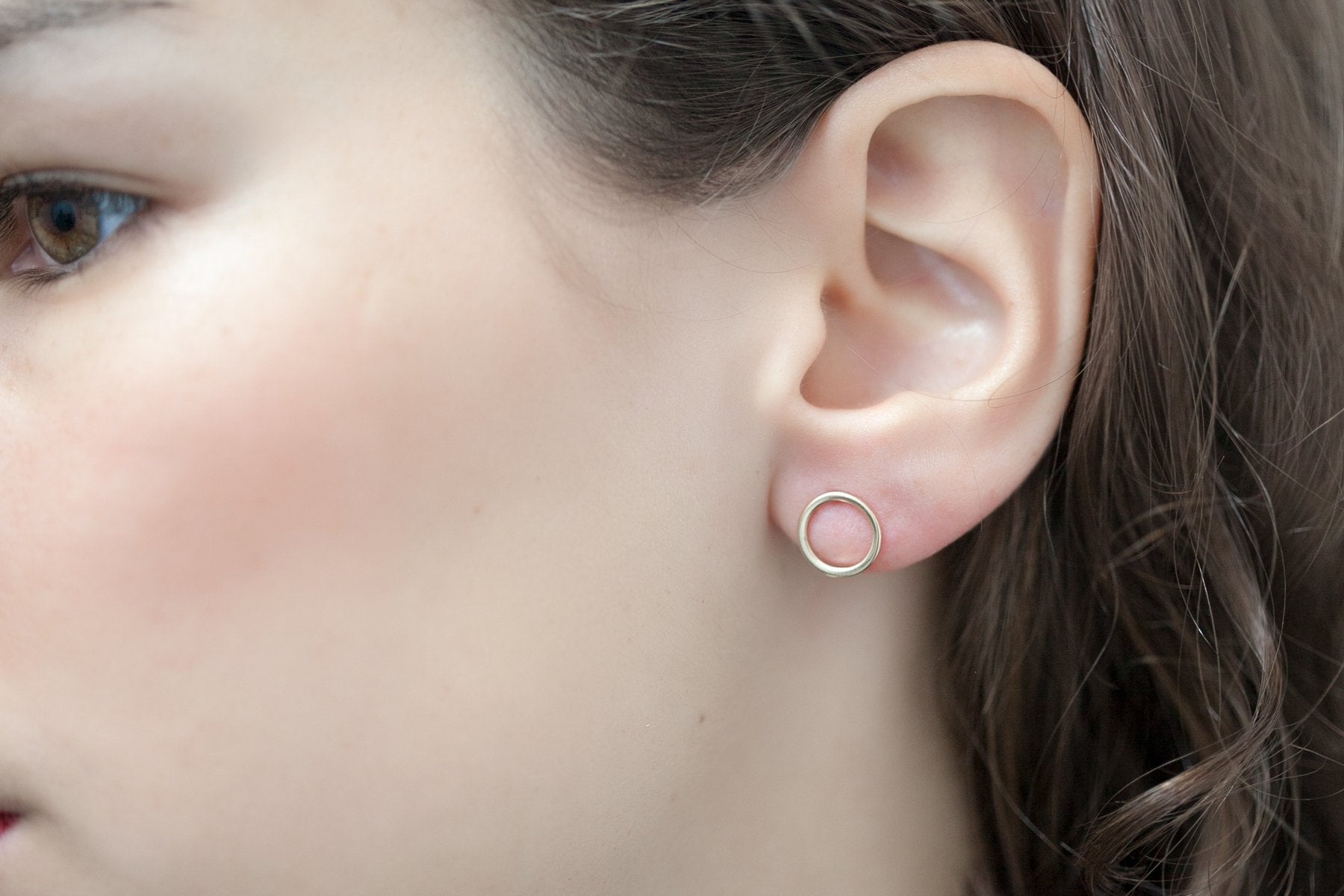 Ohrstecker Kreis Vergoldet - Ohrringe Rund für Damen | Shop Nory