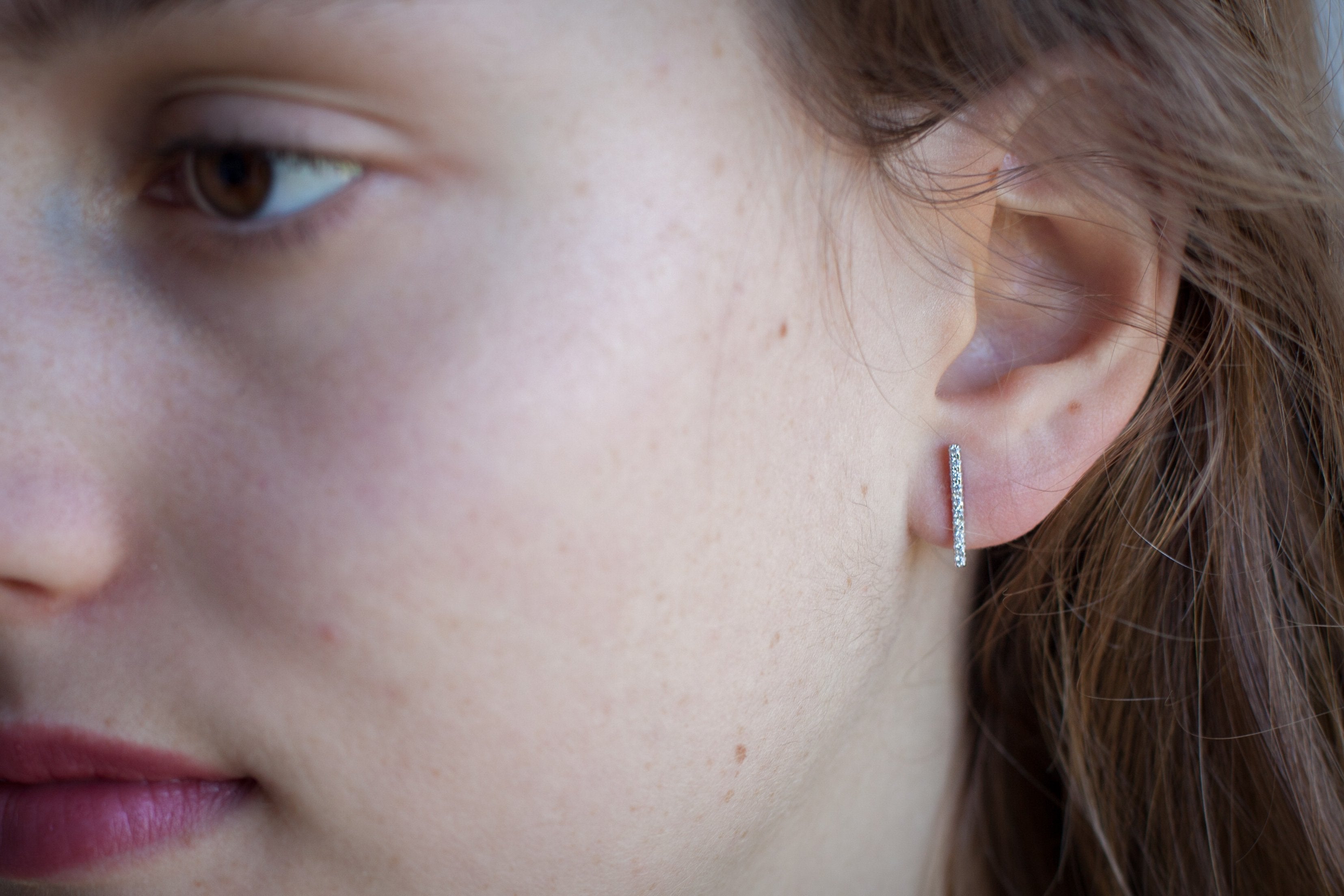 Ohrstecker Ohrringe Ohrschmuck, Stab Stäbchen mit Zirkonia schlicht 925 Silber | Shop Nory