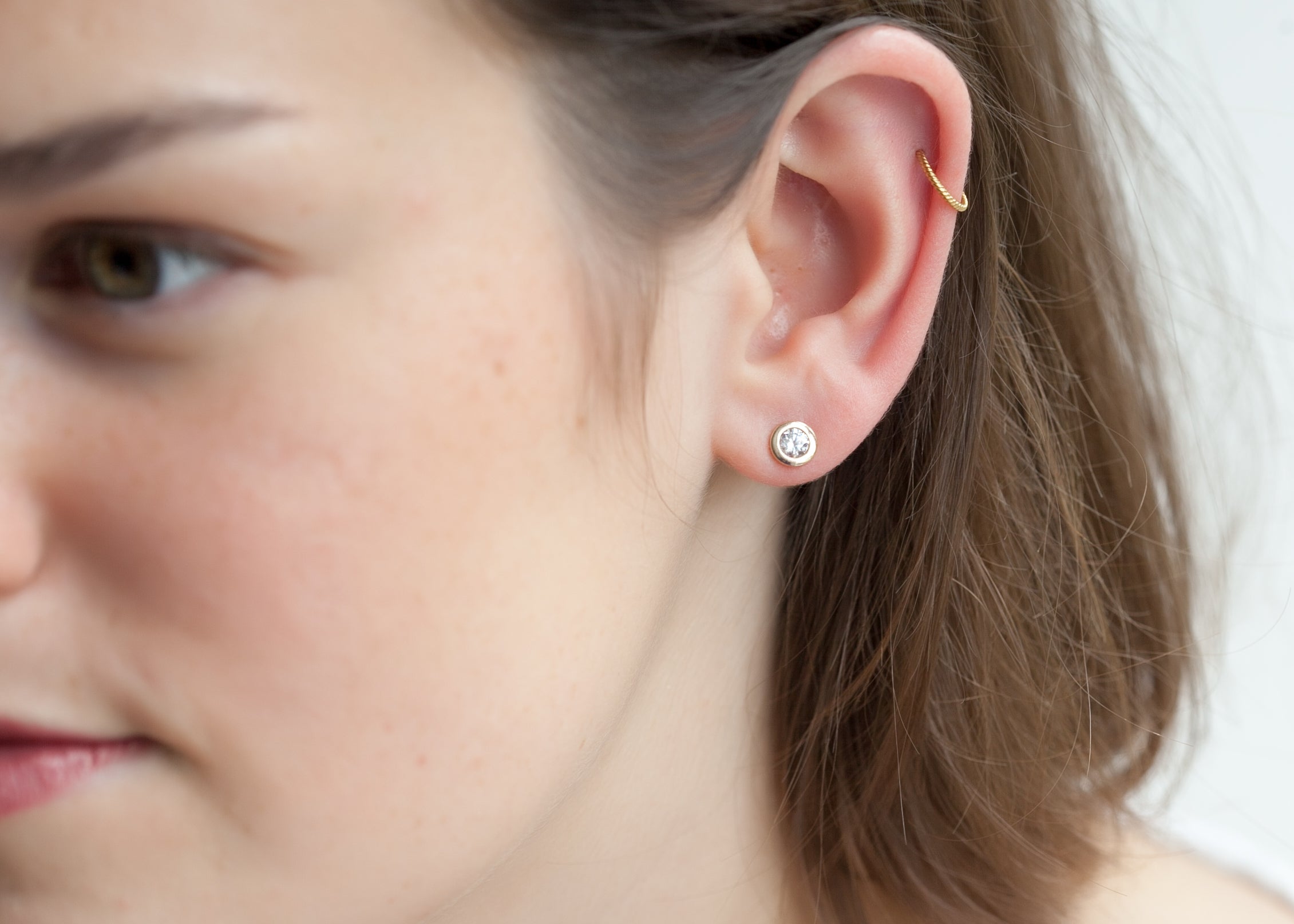 Ohrstecker mit Zirkonia Vergoldet - Ohrringe Solitär für Damen | Shop Nory