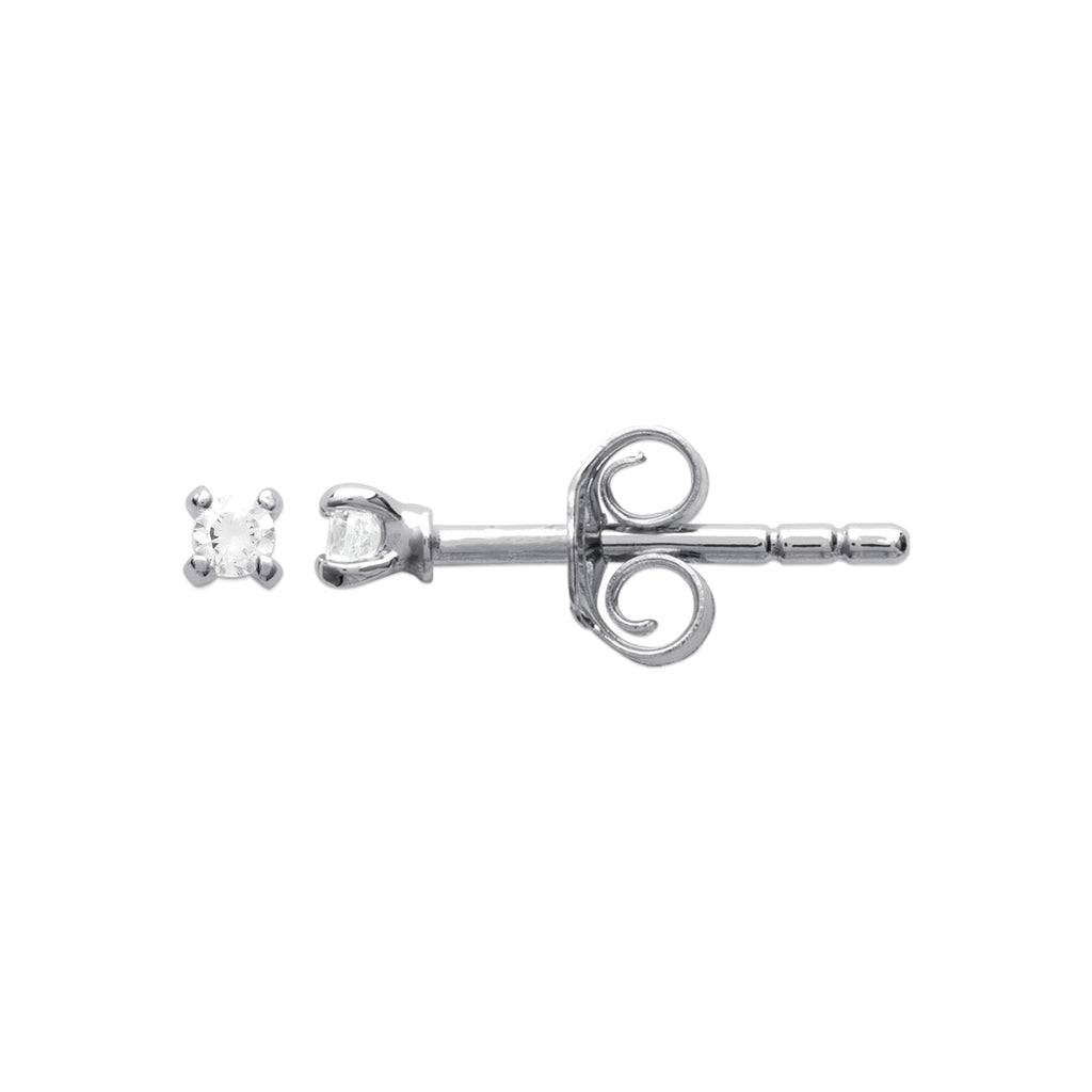 Silber Ohrstecker mit Zirkonia – kleine funkelnde Stecker (2 mm) | Shop Nory