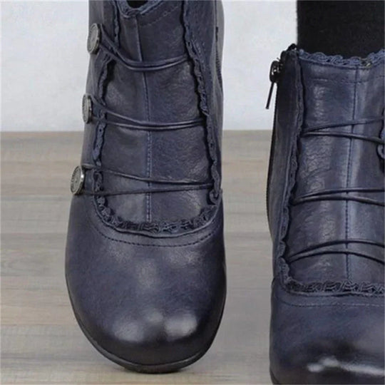 Damen Viktorianische Schnür-Stiefeletten mit Spitzenbesatz