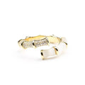 Opal Bamboo Form Gold Verstellbare Ringe | Shop Nory