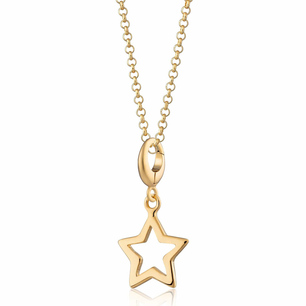 Gold Open Star Charm Halskette | Shop Nory