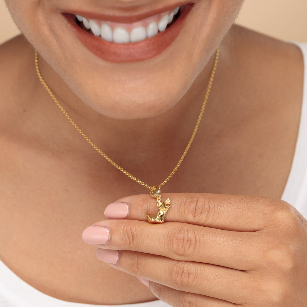 Gold Origami-Fuchs Charm-Halskette | Shop Nory