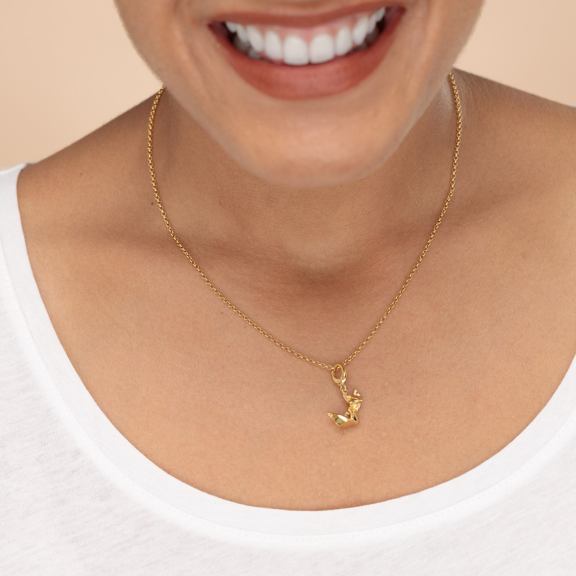 Gold Origami-Fuchs Charm-Halskette | Shop Nory