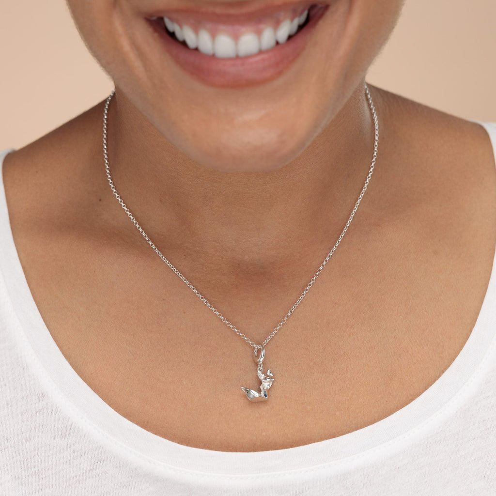 Silber Origami Fuchs Charm Halskette | Shop Nory