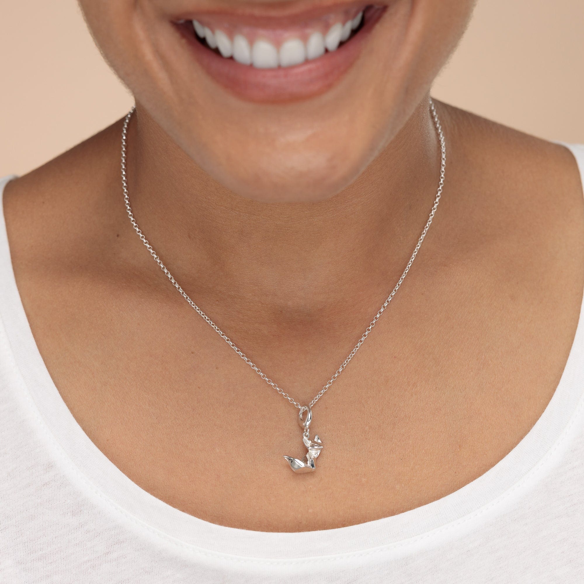 Silber Origami Fuchs Charm Halskette | Shop Nory