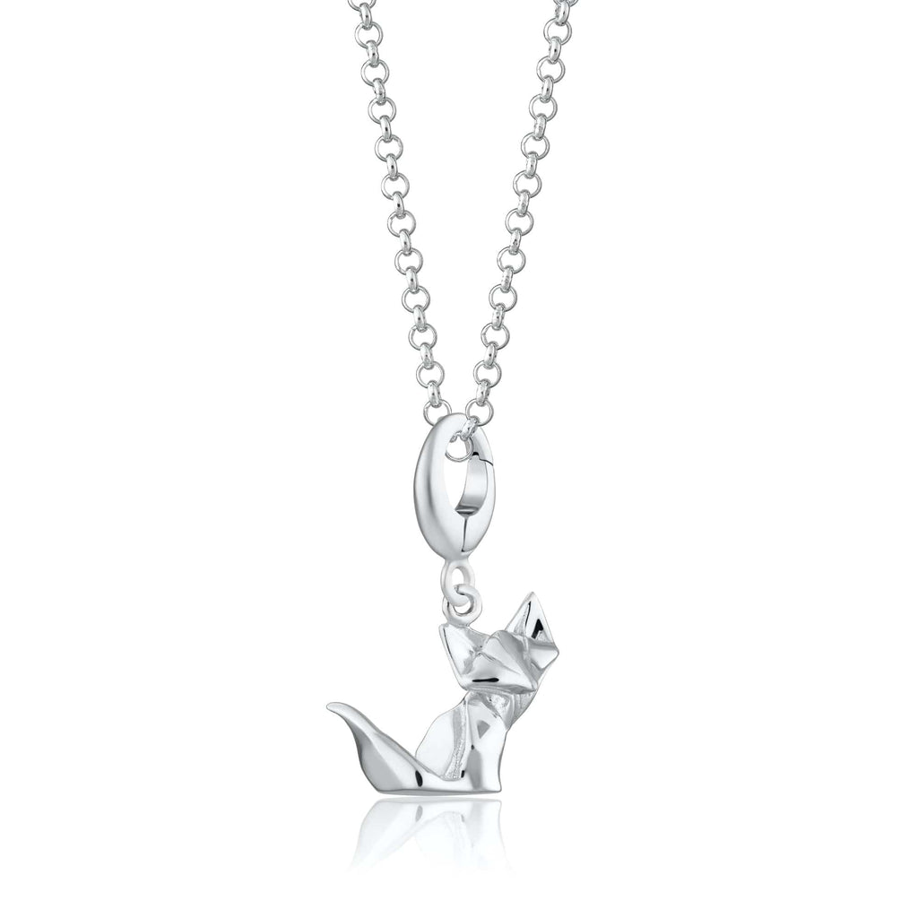 Silber Origami Fuchs Charm Halskette | Shop Nory