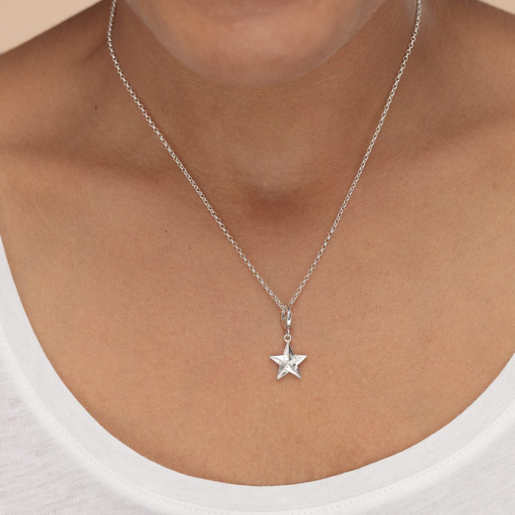 Silber Origami Stern Charm Halskette | Shop Nory