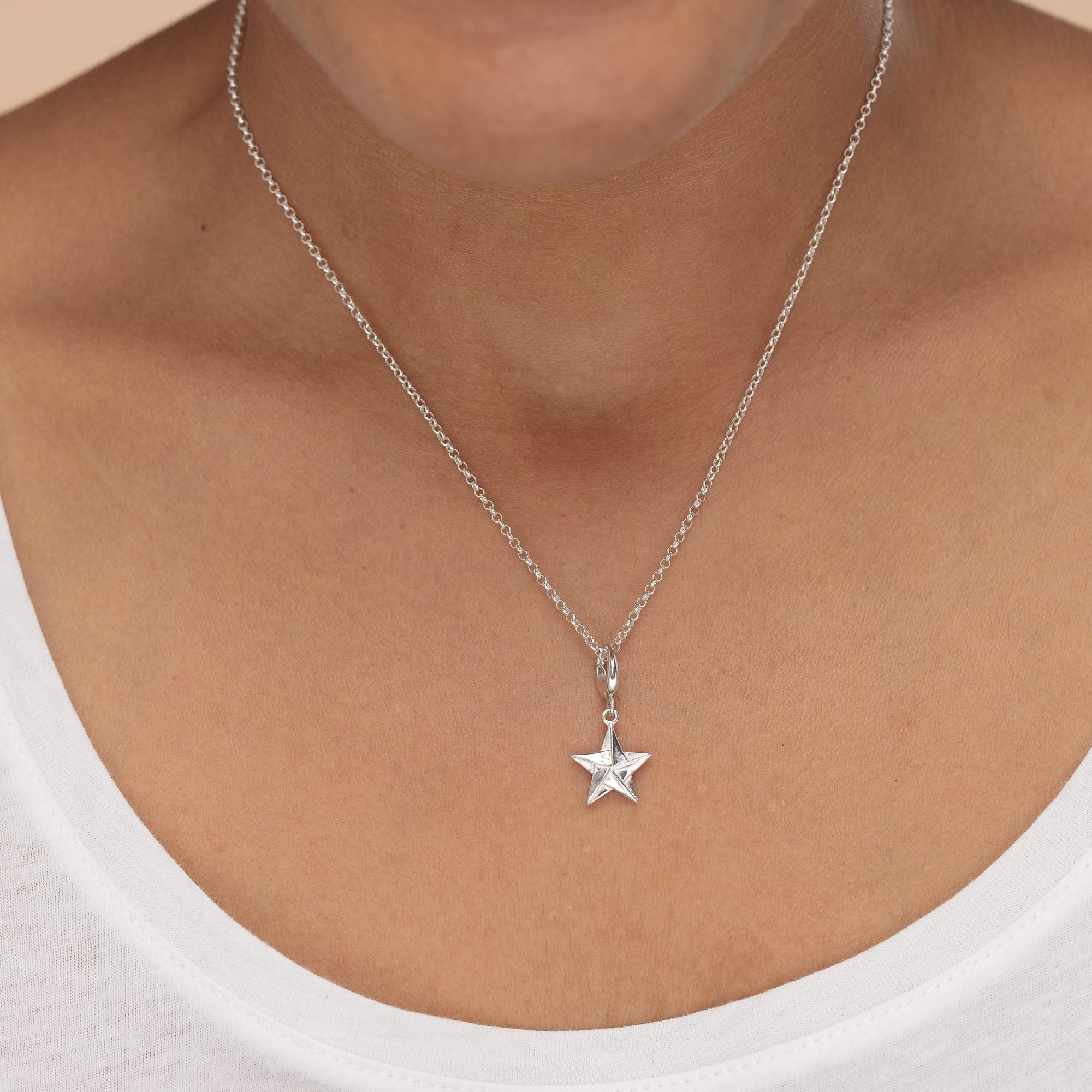 Silber Origami Stern Charm Halskette | Shop Nory
