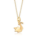 Gold Origami Schwan Charm Halskette | Shop Nory