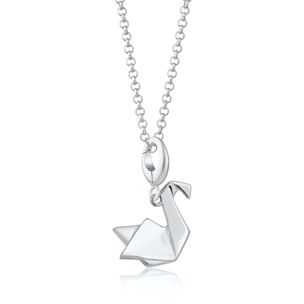 Silber Origami Schwan Charm Halskette | Shop Nory