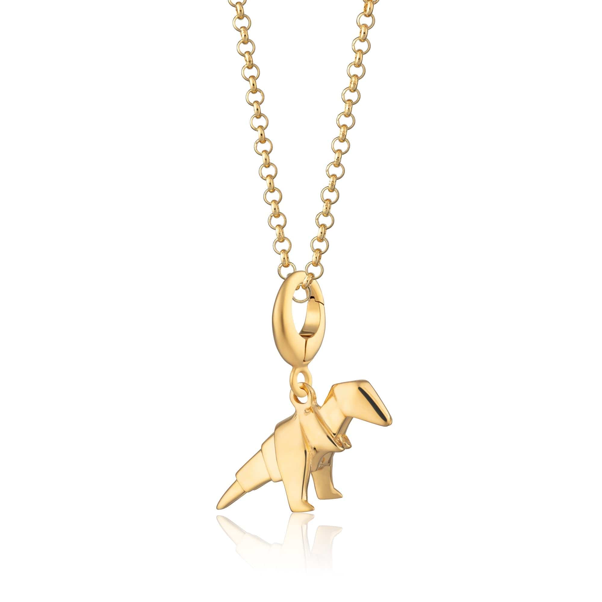 Gold Origami T-Rex Charm Halskette | Shop Nory