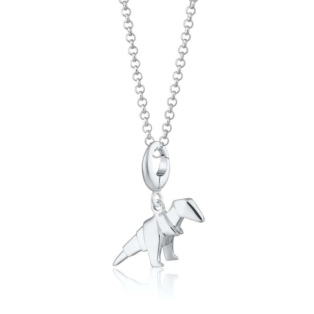 Silber Origami T-Rex Charm Halskette | Shop Nory